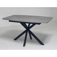 Стол АРИЗОНА 130 БЕТОН ЧИКАГО СВ.СЕРЫЙ / Черный каркас М-City