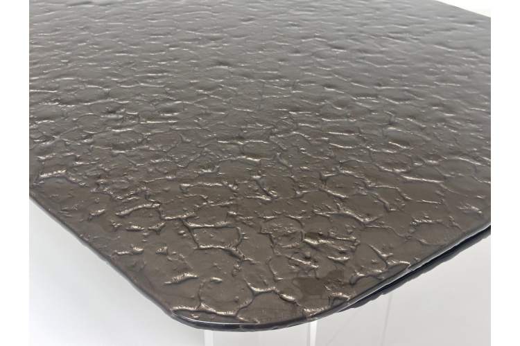 Стол LAURITS 200 GOLDEN, стекло BUBBLE / Прозрачный каркас ®DISAUR-4