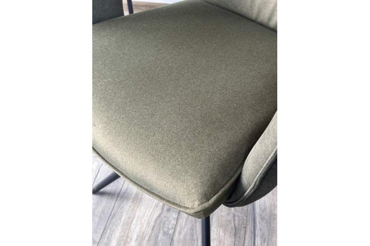 Стул KINNET 360 град. поворот. MOHAIR-353 / CASTEL-39 Зеленый,ткань/ Тем.-серый каркас, ®DISAUR-2