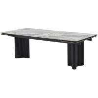 Стол АДАЖИО 240 (320) см MINERAL STONE NATURAL, керамика / Черный каркас М-City