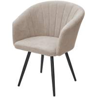 Стул RUNA, 360 град. поворот. B03 Бежевый, велюр / черный каркас, М-City