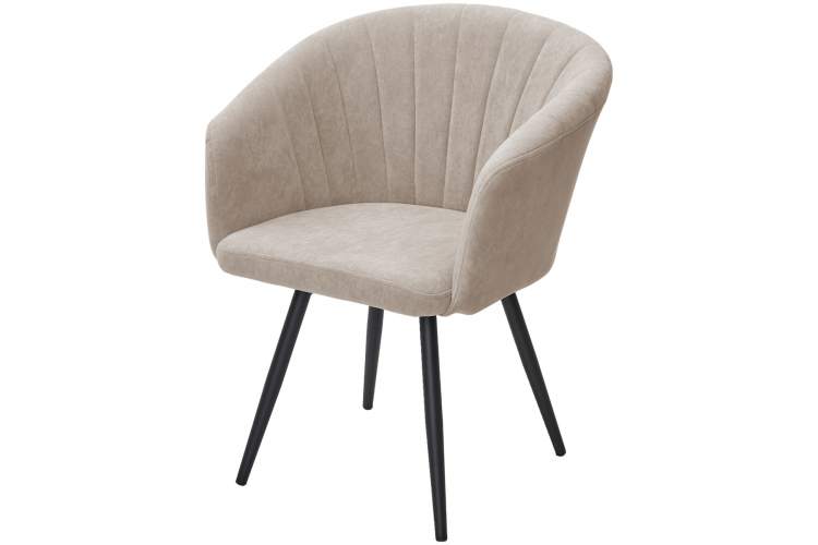 Стул RUNA, 360 град. поворот. B03 Бежевый, велюр / черный каркас, М-City