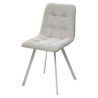 Стул РИЧИ, цвет H-09 Светло-серый, велюр / белый каркас М-City