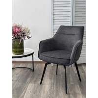 Стул RENLY 180 град. поворот. Brego-16 Темно-серый, ткань / Черный, ®DISAUR Стул RENLY 180 град. поворот. Brego-16 Темно-серый, ткань / Черный, ®DISAUR