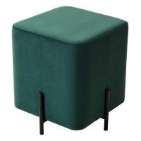Пуф для гостиной ФЕЛИКС квадратный зеленый #19, велюр / черный каркас М-City