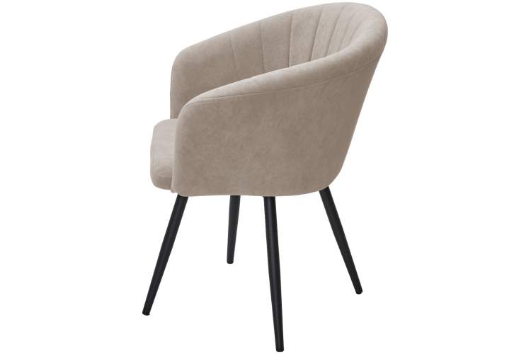 Стул RUNA, 360 град. поворот. B03 Бежевый, велюр / черный каркас, М-City-2