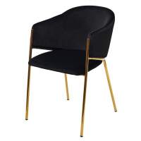 Стул DILL MOMO-47 черный, велюр "беспальчиковый"/ золотой каркас М-City
