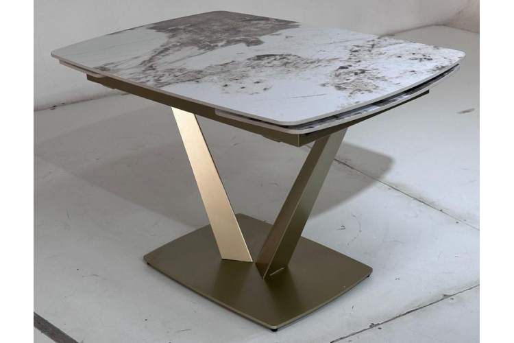 Стол ALATRI 120 GLOSS LUXURY PANDORA SOLID CERAMIC / шампань, ®DISAUR-2