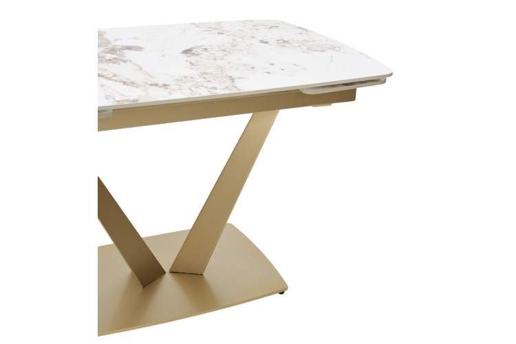 Стол ALATRI 120 GLOSS LUXURY PANDORA SOLID CERAMIC / шампань, ®DISAUR-3