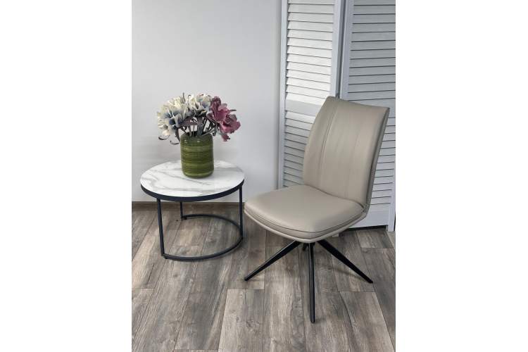 Стул YOHAN 360 град. поворот. HF017-09 Латте, экокожа / Черный, ®DISAUR-1