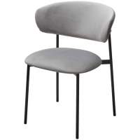 Стул ЛЕОНАРДО H-09 Светло-серый, велюр / черный каркас М-City Стул ЛЕОНАРДО H-09 Светло-серый, велюр / черный каркас М-City