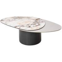Стол кофейный NIKLAS TL-312 испанская керамика, стекло / МДФ окраш. /темно-серый МДФ каркас ®DISAUR в гостиную
