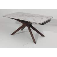 Стол EDER 160 GLOSS COLD JADE SOLID CERAMIC / Орех, ®DISAUR