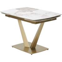 Стол ALATRI 120 GLOSS LUXURY PANDORA SOLID CERAMIC / шампань, ®DISAUR