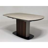 Стол DAGFINN 150 TL-314 поворотная система раскладки, исп. керамика на стекле / Кофе/ Орех, ®DISAUR