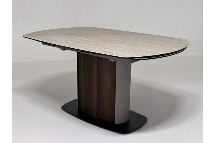 Стол DAGFINN 150 TL-314 поворотная система раскладки, исп. керамика на стекле / Кофе/ Орех, ®DISAUR