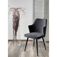 Стул HERMAN 360 град. BM-3 ТЕМНО-СЕРЫЙ, велюр / черный каркас М-City