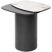 Стол кофейный ARVID PANDORA керамика на стекле/ окрашенный МДФ / темно-серый МДФ каркас ®DISAUR в гостиную