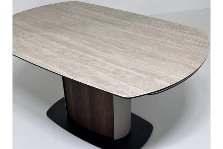 Стол DAGFINN 150 TL-314 поворотная система раскладки, исп. керамика на стекле / Кофе/ Орех, ®DISAUR-2