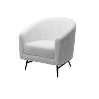 Кресло KALMAR NINI-01 Белый, teddy / черный каркас М-City