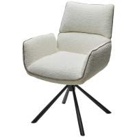 Стул VIRS 360 град. поворот. с возвратом, EDELWEISS#1 белый, букле/ JC531-7 беж/ Черный, ®DISAUR Стул VIRS 360 град. поворот. с возвратом, EDELWEISS#1 белый, букле/ JC531-7 беж/ Черный, ®DISAUR