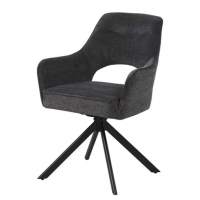 Стул GUARA 180 град. поворот. цвет бежево-белый RAVEN 22 / черный каркас, ®DISAUR