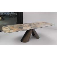 Стол CALDERON 180 TL-137 матовый, испанская керамика / брашированный каркас, цвет медный, ®DISAUR