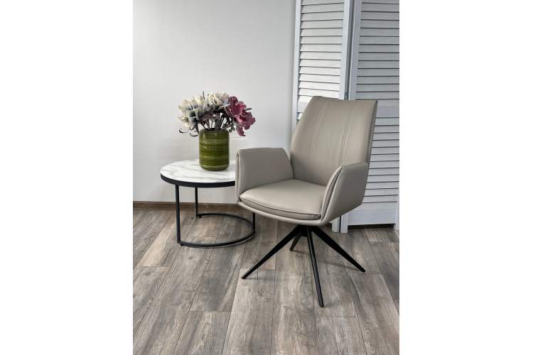 Стул YOZEF 360 град. поворот. HF017-09 Латте, экокожа / Черный, ®DISAUR