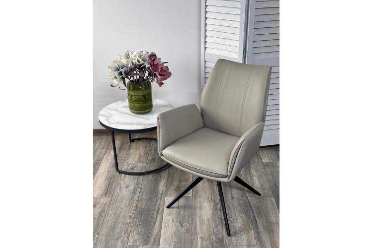 Стул YOZEF 360 град. поворот. HF017-09 Латте, экокожа / Черный, ®DISAUR-1