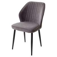 Стул VENA, цвет B28 Темно-серый, велюр/ черный каркас М-City Стул VENA, цвет B28 Темно-серый, велюр/ черный каркас М-City