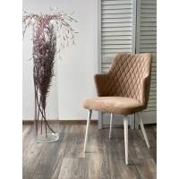 Стул HERMAN 360 град. БЕЖЕВЫЙ #5, велюр / белый каркас М-City Стул HERMAN 360 град. БЕЖЕВЫЙ #5, велюр / белый каркас М-City