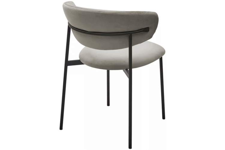 Стул ЛЕОНАРДО H-61 Кварцевый, велюр / черный каркас М-City-1