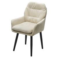 Стул РАЛЬФ ДАНС 360 град. поворотн, ZIZI 002 Бежевый, велюр / Черный каркас M-City