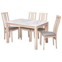 Стол TME-6931 MBH SWEDEN белый мрамор / темный орех M-City