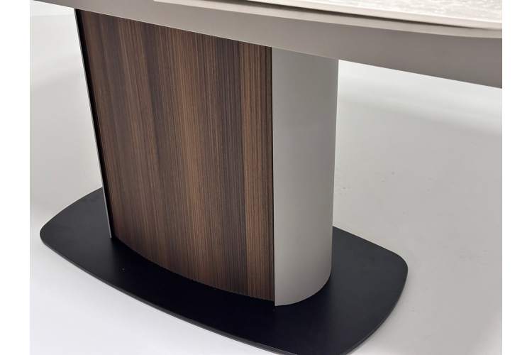 Стол DAGFINN 160 IVORY TRAVERTINE SOLID CERAMIC / Кофе / Орех, ®DISAUR-4