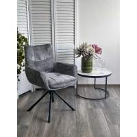 Стул EILAT 360 град. поворот с возвратом, Cremona-95 серый, ткань / Черный, ®DISAUR