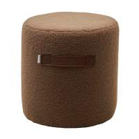 Пуф для гостиной HARTA NINI-02 Тауп, teddy / TKS-03 темно-коричневый, экокожа М-City