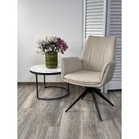 Стул YOZEF 360 град. поворот. HF017-02 Бежевый, экокожа / Черный, ®DISAUR