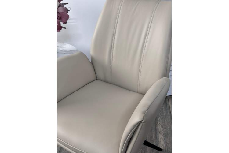 Стул YOZEF 360 град. поворот. HF017-02 Бежевый, экокожа / Черный, ®DISAUR-2