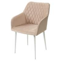 Стул BRANDY-X БЕЖЕВЫЙ #5/ белый каркас, велюр М-City