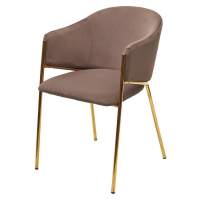 Стул DILL MOMO-05 тауп, велюр "беспальчиковый"/ золотой каркас М-City