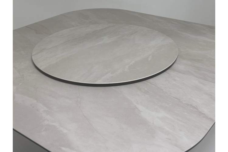 Стол RUBEN 132 TL-109 Серый мрамор, испанская керамика, стекло / Латте, ®DISAUR-5