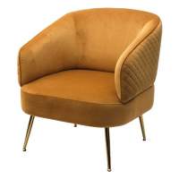Кресло MUSSELS BLUVEL-68 желтый, велюр / золотой каркас М-City в гостиную