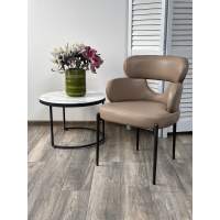 Стул VALTER HF017-20 Коричнево-серый, экокожа / Темно-серый каркас, ®DISAUR