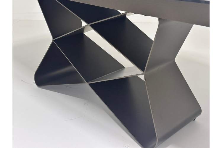 Стол ABSALON 180 ICE AGATE, керамика, стекло / Шоколадное золото каркас, ®DISAUR-3