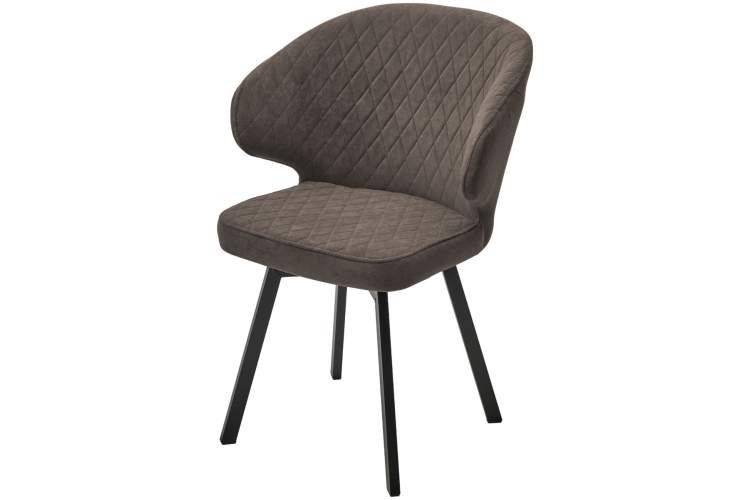 Стул ХИЛТОН 360 град., цвет B29 Шоколадный, велюр / черный каркас М-City