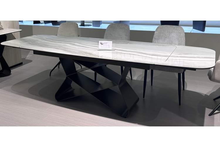 Стол ABSALON 180 ICE AGATE, керамика, стекло / Шоколадное золото каркас, ®DISAUR-1