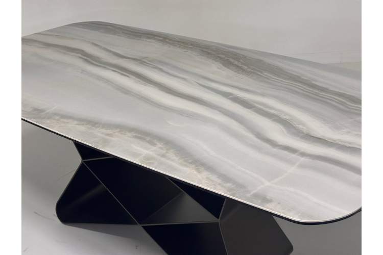 Стол ABSALON 180 ICE AGATE, керамика, стекло / Шоколадное золото каркас, ®DISAUR-4