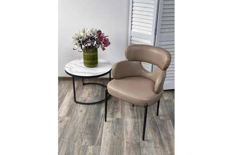 Стул VALTER HF017-20 Коричнево-серый, экокожа / Темно-серый каркас, ®DISAUR-1