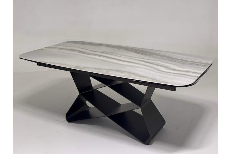 Стол ABSALON 180 ICE AGATE, керамика, стекло / Шоколадное золото каркас, ®DISAUR-2